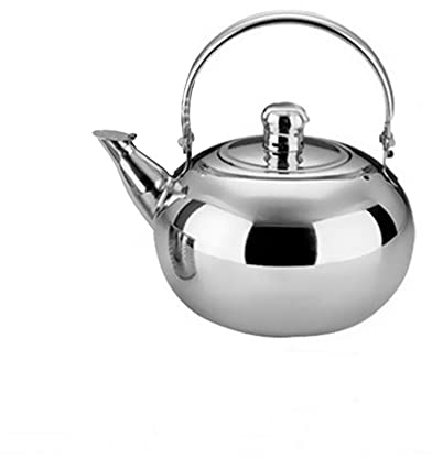 Camping Tea Kettle Stainless Steel Silver Tea Kettle 1L/1.5L/2.5L Camping Kettle Coffee Pot Kettle Outdoor Tableware Set Camping Kettle for Outdoor Picnic Hiking