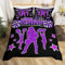 Mädchen Cheerleading Bettbezug Set S Größe,Gymnastik Jubeln Team Bettwäsche Set Kinder Jungen Teens Frauen Zimmer Dekor Glitter Sterne Lila Schwarz Komfortbezug Helle lebendige Quilt Cover