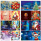 Demiawaking 8Pcs DIY 5D Diamond Painting Grußkarte Diamant Malerei Karten Geburtstag Karte Weihnachtskarte Geschenkkarte mit Umschlag fuer Weihnachten Thanksgiving (F)
