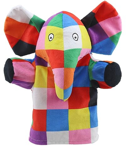 The Puppet Company My First Elmer Elefant Handpuppe - Mini-Plüschfigur für Kinder - Interaktives Kinderreimspielzeug zum Geschichtenerzählen, Lernen, Fantasie, Rollenspiel und lustige Spiele