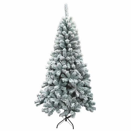 Galileo House 5917661 PVC Albero di Natale Innevato, 1000 Rami, Verde/Bianco, 210cm Altezza