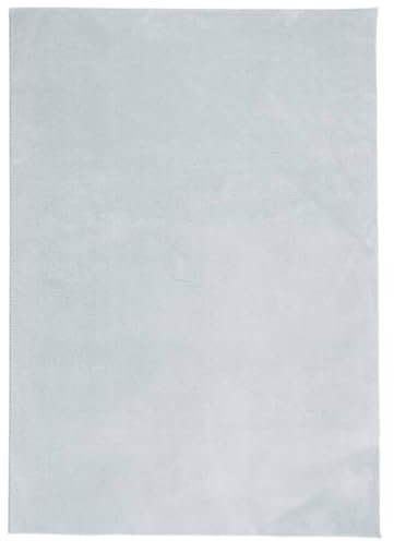 vidaXL Teppich, Wohnzimmerteppich Kurzflor Weich Waschbar, Moderner Teppich für Wohnzimmer Schlafzimmer, Flauschig Einfarbig rutschfest, Blau 140x200cm