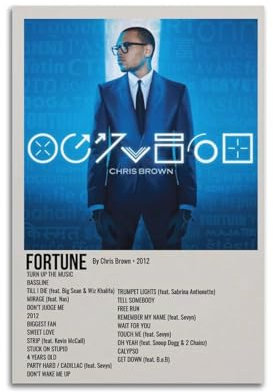 xze Chris Brown Poster, Wandkunst, Leinwand, Poster, Raumdekor, 30 x 45 cm, ungerahmter Stil