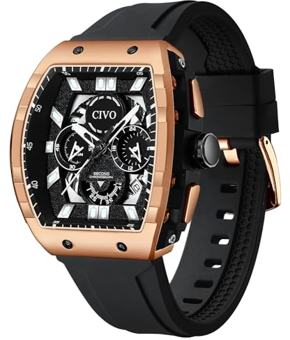 CIVO Herren Uhren Chronograph Analog: Wasserdicht Groß Ziffernblatt Armbanduhr Männer
