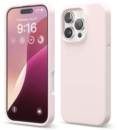 elago Compatible with iPhone 16 Pro Case, Premium Liquid Silicone Case, Full Body Protective Cover, Shockproof, Slim Phone Case, Anti-Scratch Soft Microfiber Lining, 6.3 inch (Lovely Pink)