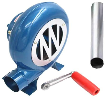 JOUFNING Soplador De Aire De Cocción Manual - Parrilla del Encendedor del Carbón De La Fan, Ventilador De La Fragua del Herrero De La Manivela, Soplador De Barbacoa, con Conducto De Aire(120W)