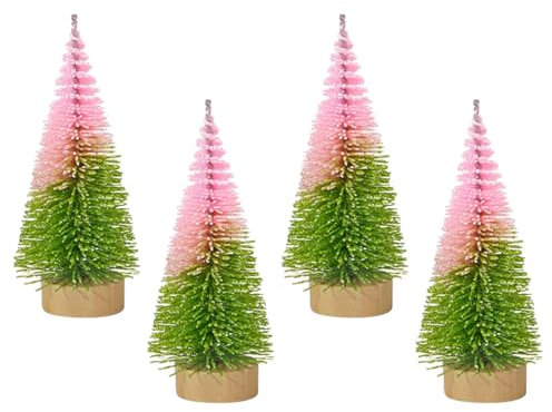4 Pcs Mini Christmas Trees Table Decoration for Christmas Party Supplies Small Xmas Trees Christmas Crafts Decoration Artificial Miniature Christmas Trees