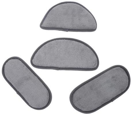 OSALADI 4pcs Waterproof Refrigerator Drip Tray Absorbent Mats Set Microfiber Material, Grey Rectangular and Semicircle Non-Slip Pads for Fridge Water Dispenser Splash Protection