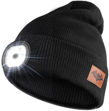 yumcute Weinachtsgeschenke Papa, Geschenke für Papa Mütze mit LED Licht, Geburtstagsgeschenk für Papa, Wiederaufladbare USB Laufmütze mit Licht Extrem Heller LED Lampe, für Angeln, Camping