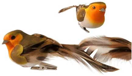 Giftware Trading Festive Clip-On Christmas Robin Decorations, 12 cm