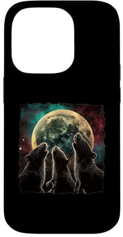 iPhone 14 Pro Rat Mouse Howling Moon Case