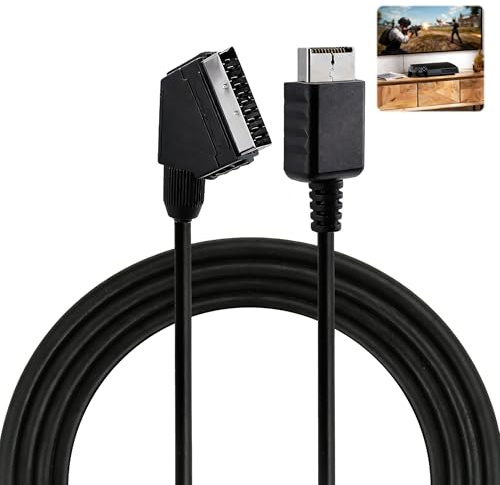 Heyung SCART Cable Converter compatible with PS1/2/3,1.8M Male Cable with 720P/1080P Switch & USB Power for Console TV & Gaming & Multimedia Streaming & Etc NOT for HDMI