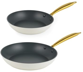 Salter Aerotech Frying Pan Set, 2 Piece, 20/24 Cm, Non-Stick | Aluminium body, induction hob suitable, oven safe to 200°C, metal utensil safe, PFOA-free coating, easy clean