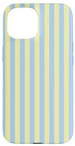 Butter Yellow Blue Striped Preppy Summer Minimal Aesthetic Case for iPhone 15