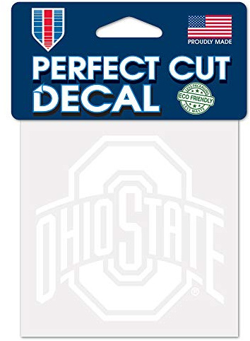 Wincraft NCAA Ohio State Buckeyes 4x4 Perfect Cut White Decal, One Size, Teamfarbe