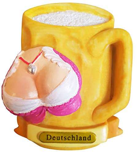 Ciffre Kühlschrank Magnet Polyresin Bierkrug Maß Bier Dirndl Busen - Deutschland A1