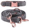 ORIA Dog Collar and Lead Set, Soft Wool Dog Leash (2 m) with Rose Gold Buckle, Adjustable to 3 Different Lengths, Medium Size (35 cm-50 cm), Ideal for Training, Walking, Running