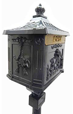 Traditional Freestanding Mail Box - Grey Letter Box - Post Box
