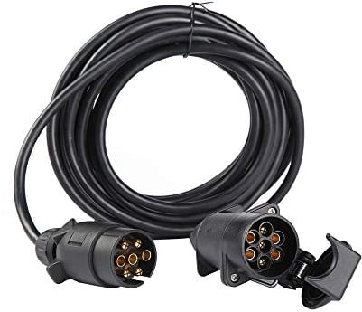 ETUKER Rimorchio Cavo 7 Poli 6m, 12V Rimorchio Estensione Cavo Connettore Rimorchio, Impermeabile Cavo Rimorchio, per Rimorchio/Autocarro/RV/Caravan Connettori (6m Rimorchio Cavo 7 Poli)