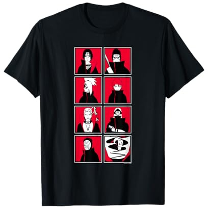 Naruto Shippuden Akatsuki Character Frames Pop Art Anime T-Shirt