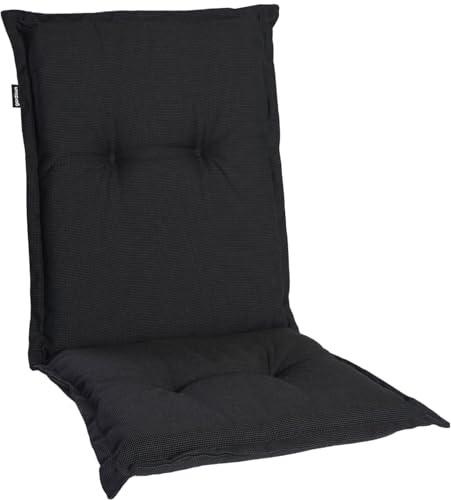 Homeoutfit24 Gartenstuhlauflagen Niedriglehner, 5er Set, Graphit-Anthrazit | Extra Dick 8 cm, Oeko-TEX, UV-beständig, Made in EU, Outdoor Auflagen für Gartenstühle