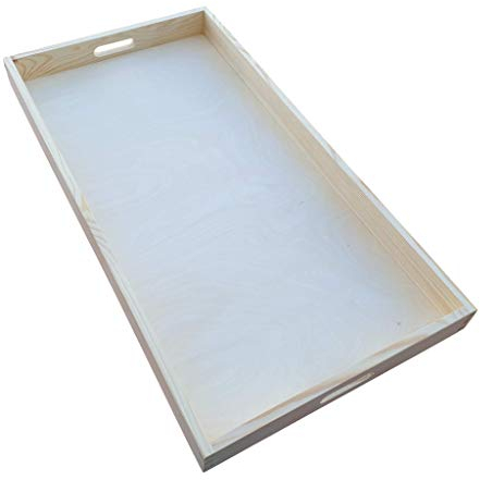 Wooden Serving Extra Large Tray 75 cm x 40 cm x 6 cm - The tray is not painted