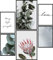 Papierschmiede® Mood Poster Set Eukalyptus dark, Bilder Wohnzimmer Deko Schlafzimmer, 2x DIN A4 und 4x DIN A5, Pflanze Grün Blätter Blüte - ohne Rahmen