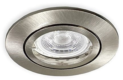 LICHT DISCOUNT 12V LED Einbaustrahler Modell 68 mm Lochbohrung | Einbaugehäuse alu gebürstet | 5,5W LED Leuchtmittel warmweiss