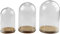 Netuno Lot de 3 cloches en acrylique avec fond en liège - Cloche en acrylique - Dôme en plastique - Cloche en verre transparent - Pour décoration d'enfant
