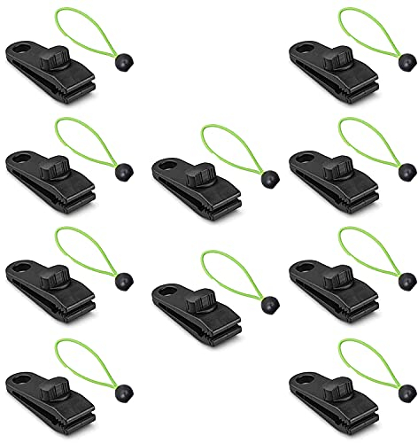Clip Per Teloni, 10 Pezzi Clip Per Teloni Con Corde Elastiche, Clip Per Teloni Resistenti, Accessori Per Tende Da Sole, Usate Per Tende, Tende Da Sole, Giardinaggio, Campeggio All'aperto
