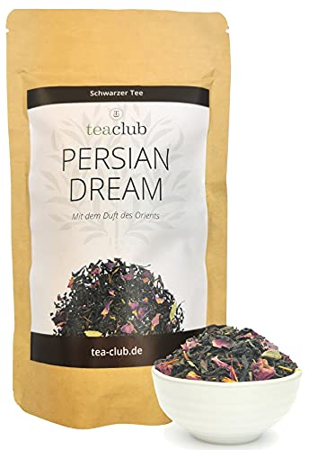Persian Dream Té Negro Suelto 500g, mezcla de té negro persa con cardamomo pétalos de rosa flores de cártamo, TeaClub Té Negro