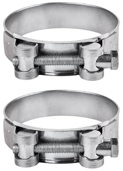 Diforma Paquete de 2 abrazaderas de tubo, abrazaderas de tubo de acero galvanizado (60-63 mm, ancho de anillo de 22 mm, acero al carbono, revestimiento de zinc, ajustable, alta presión, reforzado)