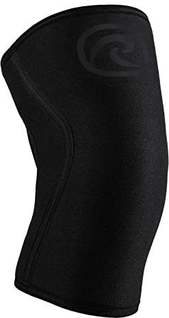 Rehband Power Max Kniebandage Kraftsport 7mm SBR/Neopren, wettkampfgeeignet, Knee Sleeves für Bodybuilding, Powerlifting, Crossfit & schweres Gewichtheben, Farbe:Carbon/Schwarz, Größe:L