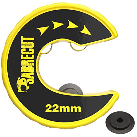 SabreCut APSC22 - Tagliatubi automatico a clip e torsione da 22 mm (55/64) Corpo compatto in lega di zinco con ruota di taglio in acciaio cromato (ruota di scorta inclusa)