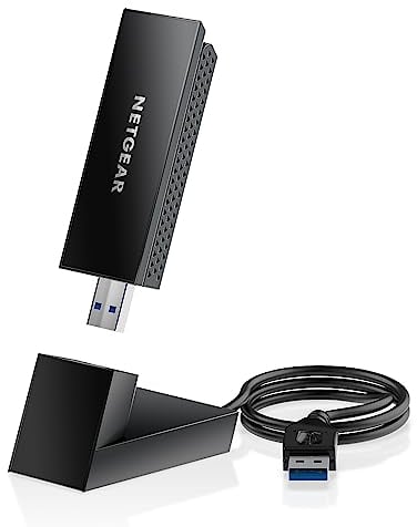 NETGEAR Nighthawk USB 3.0 Adapter | Tri-Band Wireless Gigabit Speed (bis zu 3 Gbit/s) | neues 6 GHz Band | für Windows PC