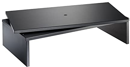 Meliconi SPACE SYSTEM TV DESK, Schwenkbarer TV- und Monitorständer, um 360° Drehbarer Fuß, Belastbarkeit bis 45 kg, Holz, Made in Italy, Schwarz