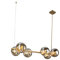 Leuchte.Store Pendelleuchte Pluto,Hängelampe in der Farbe Gold,Hängeleuchte aus Metall & Glas,Esstischlampe 6 flammig (6xE14 max.25Watt),Wohnzimmerlampe,Glasleuchte,Pendellampe
