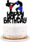 LVEUD Black Flash Boxing Match Cake Topper - Sports Theme Happy Birthday Cake Decorations