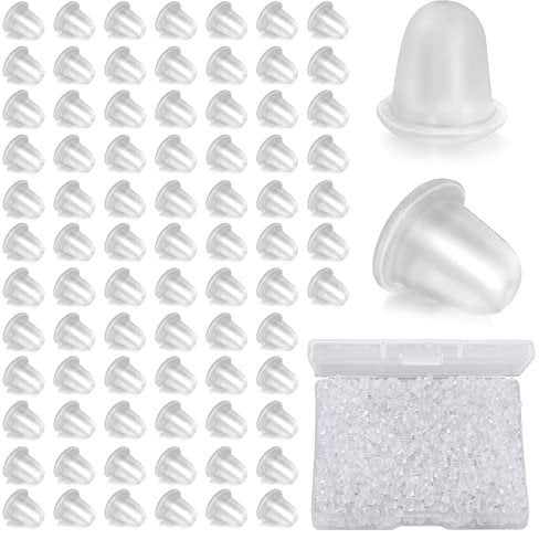 WLLHYF 1200PCS Silicone Earring Backs Clear Earring Backings Soft Silicone Pierced Safety No-Irritate Hypoallergenice Earring Stoppers Replacement for Hook Earring Studs Hoops