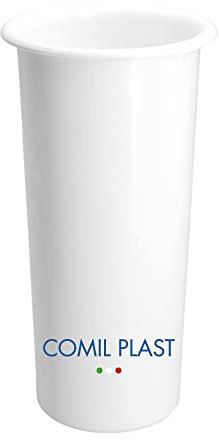 Comil Plast | Portafiori Interno in plastica per Vaso da cimitero Colore Bianco | Diametro 8 cm, Altezza 18 cm.