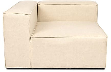 Home Deluxe - Ecksofa Links Verona - Beige, ca. 120 x 70 x 120 cm, Sitzhöhe: 46 cm, Sitztiefe: 80 cm I Modulares Sofa Modulsofa Ecksofa Wohnlandschaft