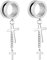 Beydodo Tunnel 10MM Edelstahl, Ohr Plug Hängend Kreuz mit Schraubverschluss Silber Ohr Tunnel Piercing 2er Set
