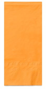 MANK Serviette in CURRY/ORANGE aus 3-lagigem Tissue, 33 x 33cm, 1/8 Falz saugstarke Einmalservietten, 100er-Pack, Perfekt für Jede Gelegenheit