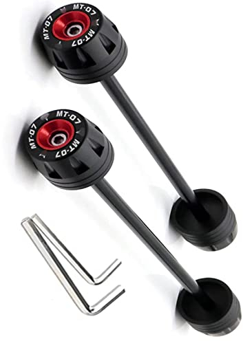 HEATE Assale Anteriore Posteriore Forcella Crash Slider per Yamaha MT-07 FZ07 2014-2023 MT07 Tracer 700 XSR Protezione Ruota Moto MT FZ 07 Accessori (Color : Rot)