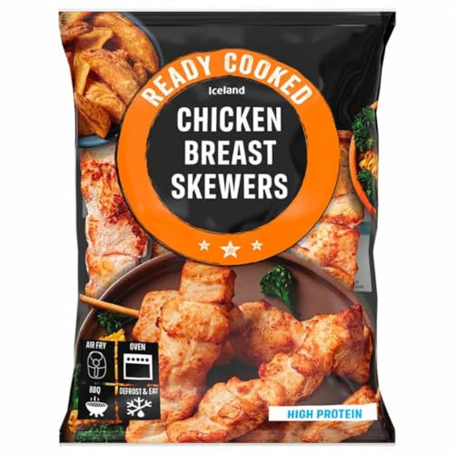 Iceland Ready Cooked Chicken Breast Skewers 340g (Frozen)