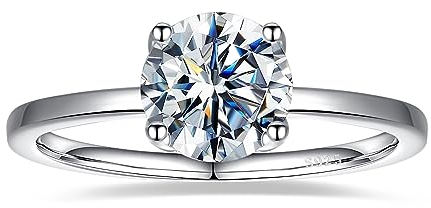 Yaresul Verlobungring Damen Silber Ringe 925 Frauen Moissanit Eheringe Solitärring Diamant Ring VVS1 D Farbe Hochzeit Geschenk Ring für Ehefrau