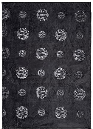 FC Bayern München Kuscheldecke | Decke | Grau | 200 x 150 cm | Fußball