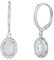 FANCIME Opal Ohrringe für Damen 925 Sterling Silber Ovalem Opal Zirkonia Creolen Ohrringe Hängend Ohrringe Geschenke Schmuck für Frauen Mädchen