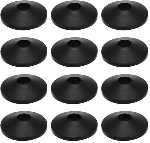 12pcs Joints Fixes pour Siège de Toilette Rondelles en Caoutchouc pour Siège de Toilette Raccord en Caoutchouc Fixation Noire Joint en Caoutchouc Conique Siège de Toilette Joint Antidérapant