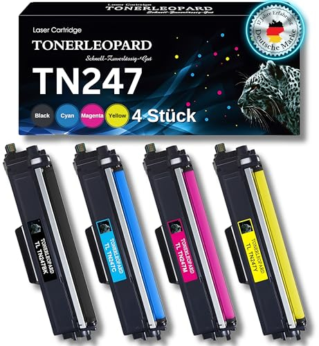 TONERLEOPARD TN-243CMYK TN247 Toner 4er Set - Kompatibel für Brother MFC-L3750CDW MFC-L3770CDW DCP-L3550CDW MFC-L3730CDN HL-L3270CDW HL-L3230CDW HL-L3210CW DCP-L3510CDW MFC-L3710CDW CMYK Multi-Pack
